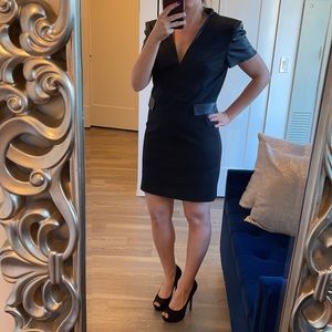 Rachel Zoe Leather sleeve dress